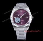 Replica Rolex Oyster Perpetual 39 114300 Swiss Watch - Red Grape Dial